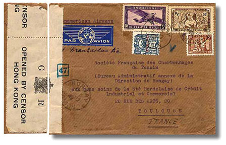 1941 Hong Kong Label to France